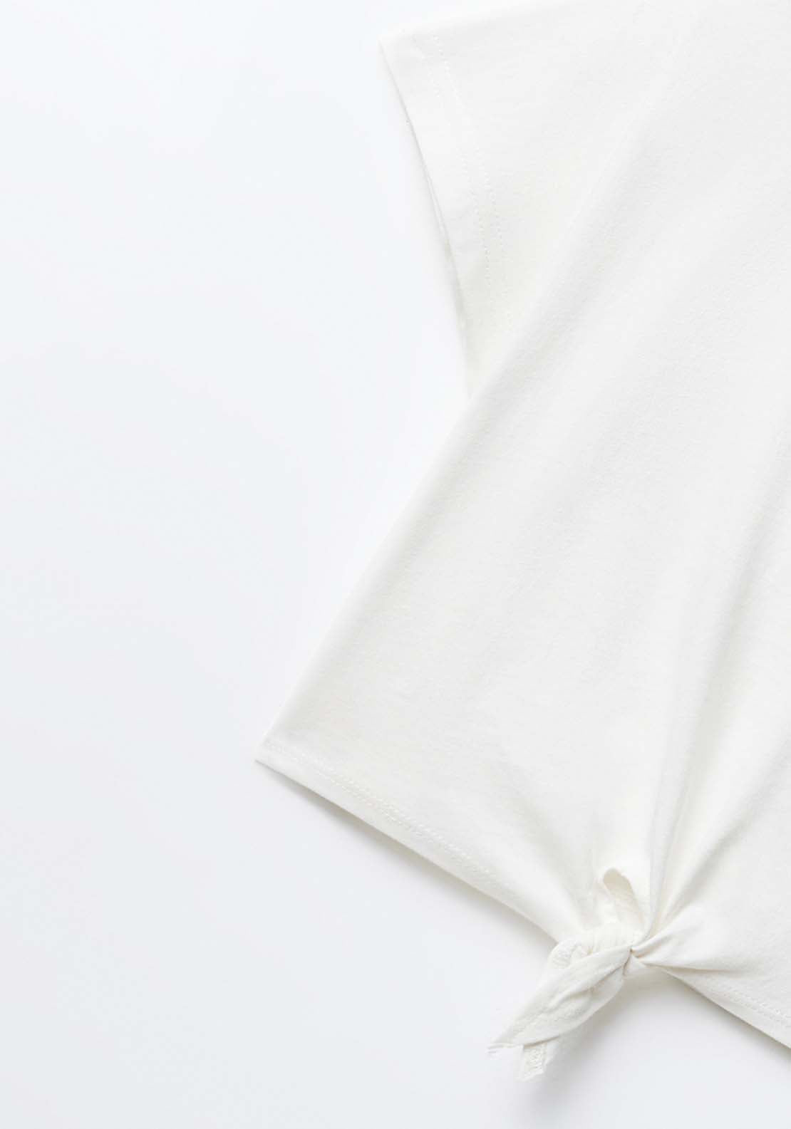 Sfera Flowers knot T-shirt - Ecru 6 Shaws Department Stores