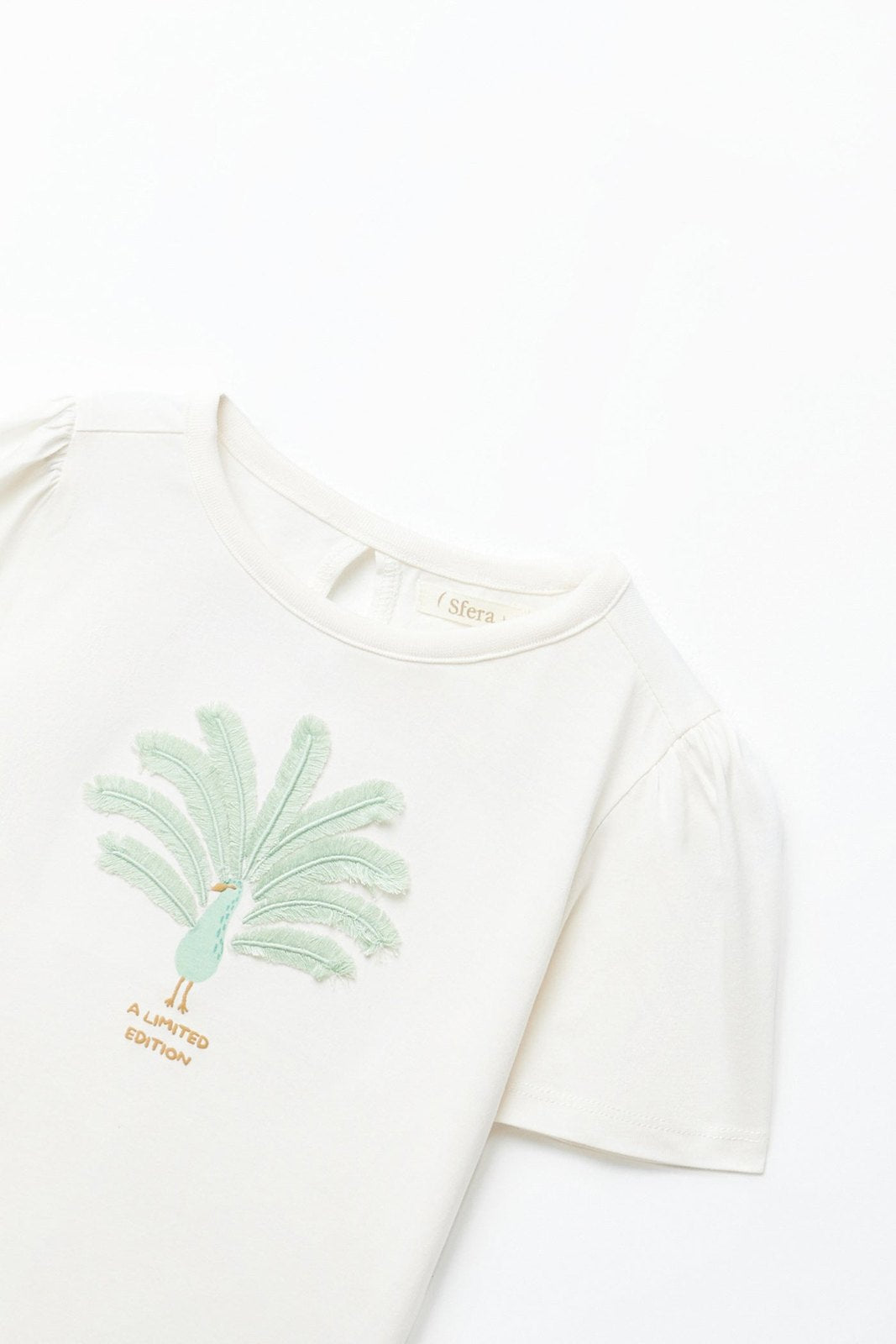 Sfera Peacock T-shirt - Cream 3 Shaws Department Stores