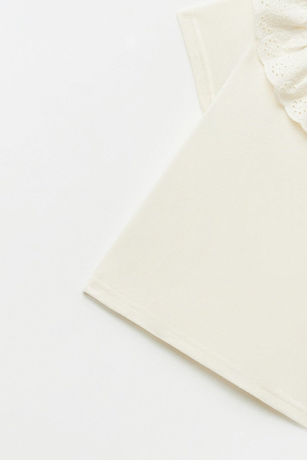Sfera Eyelet collar T-shirt - Cream 6 Shaws Department Stores