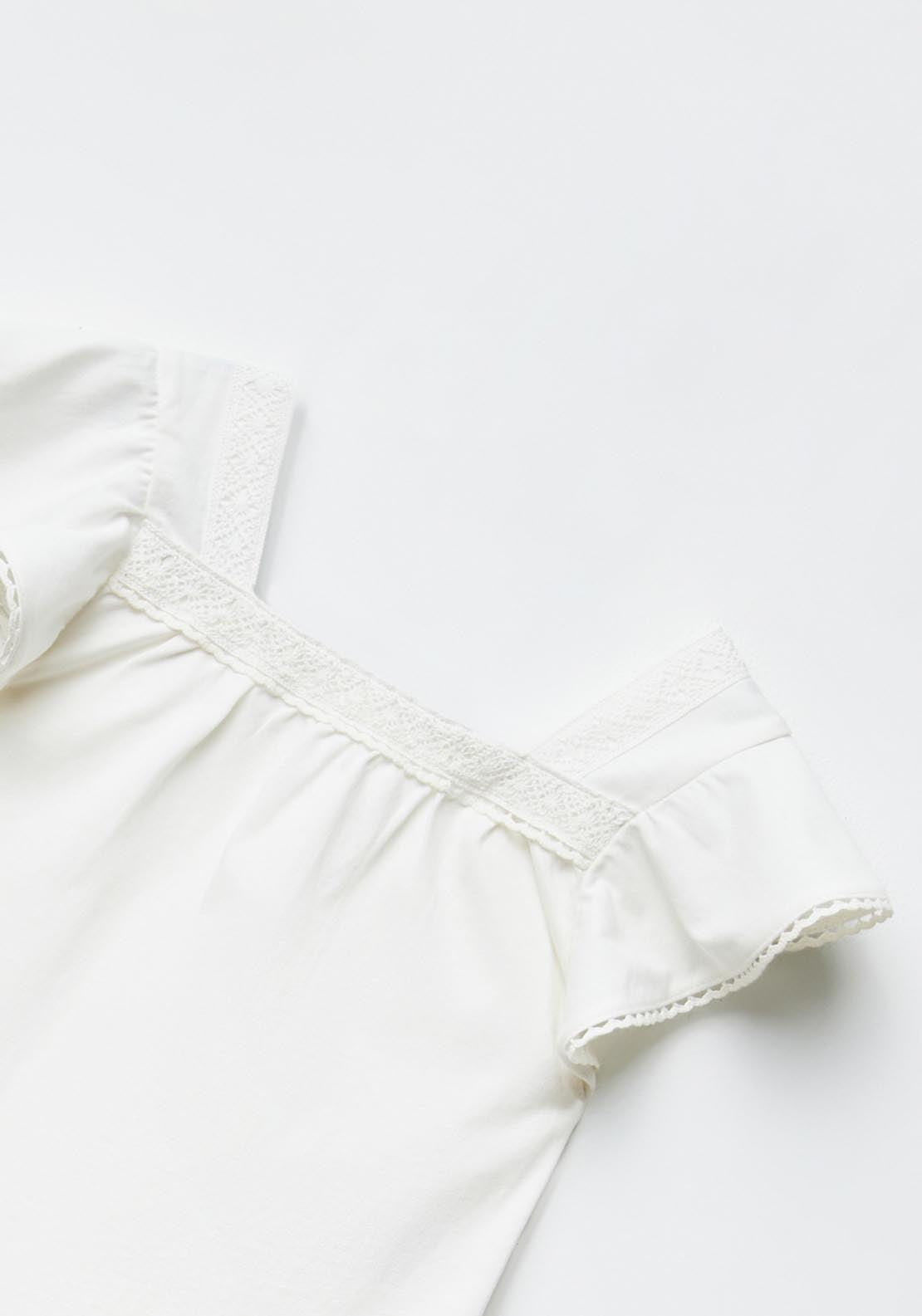 Sfera Square neckline T-shirt - White 1 Shaws Department Stores