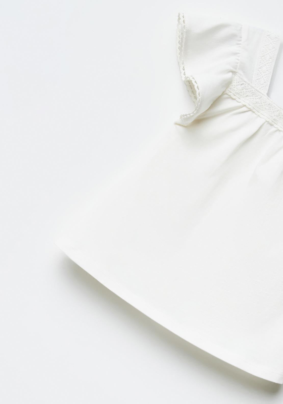 Sfera Square neckline T-shirt - White 2 Shaws Department Stores