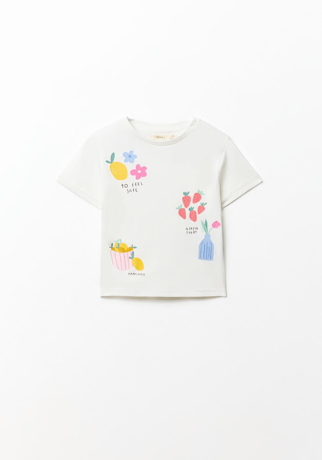 Sfera Basic White Flower T-shirt - White 1 Shaws Department Stores
