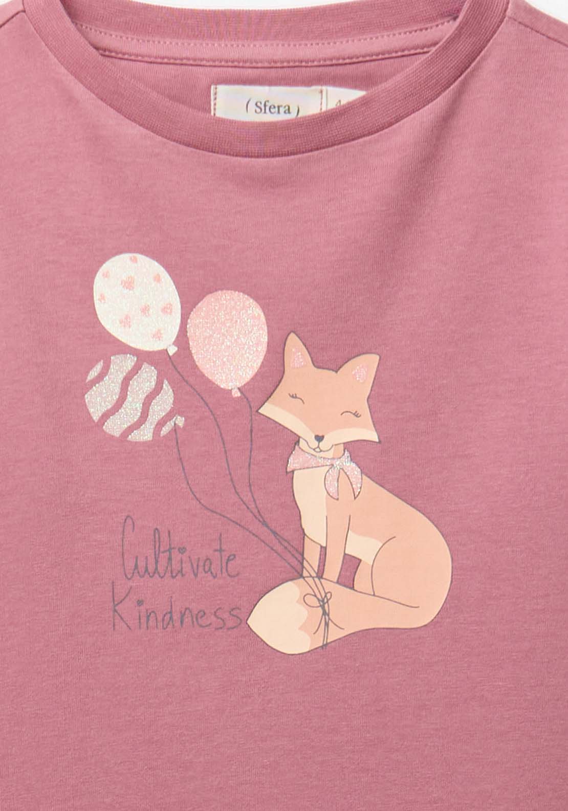 Fox Long Sleeved T-Shirt - Pink