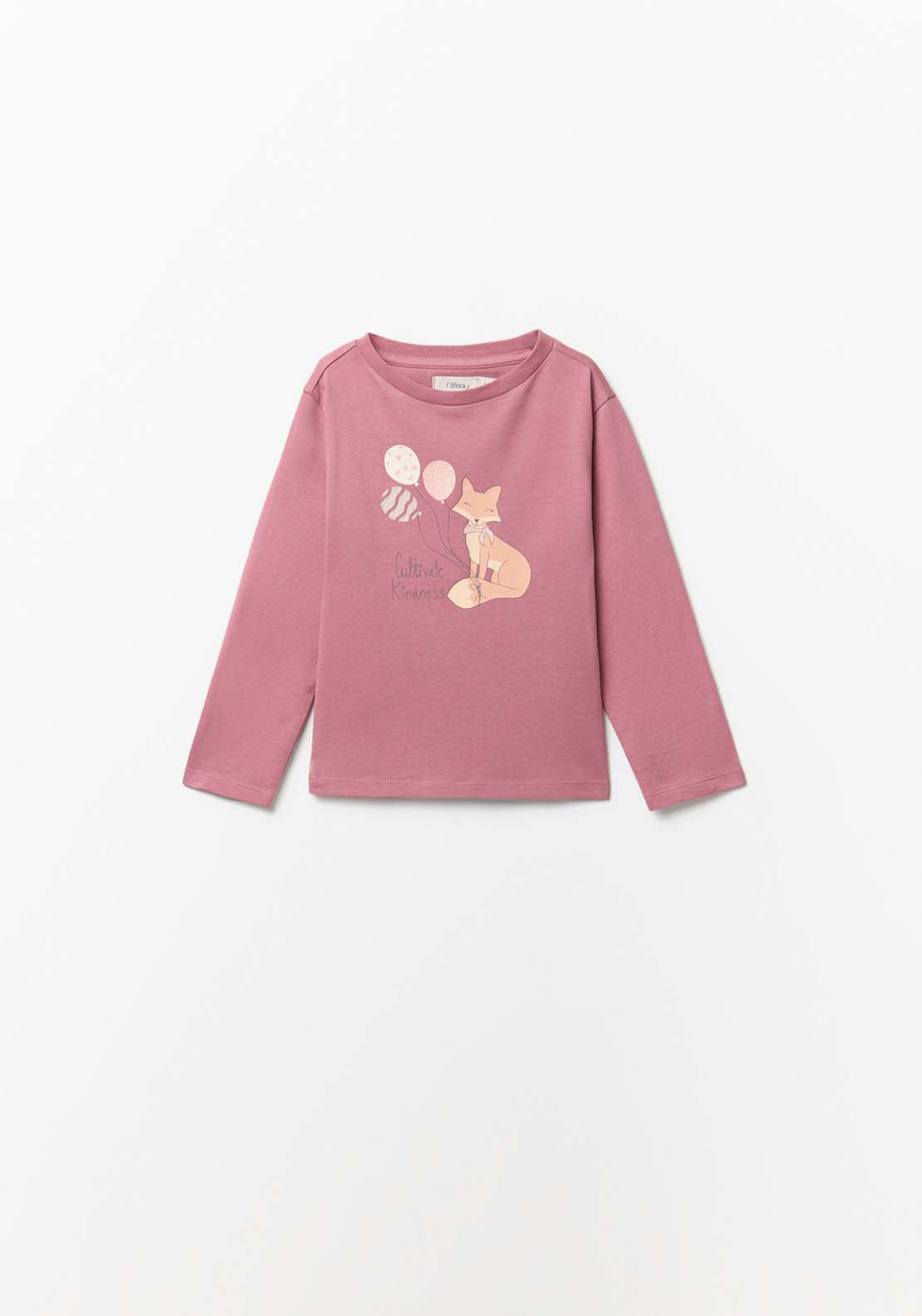 Fox Long Sleeved T-Shirt - Pink