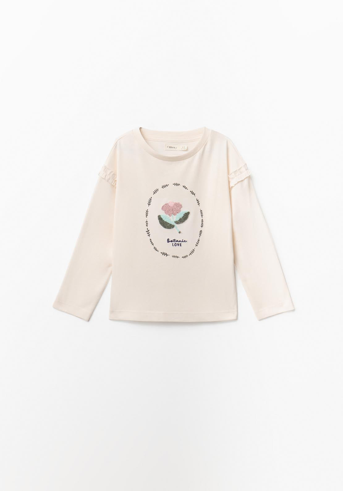 Sfera Flower T-shirt - Cream 1 Shaws Department Stores