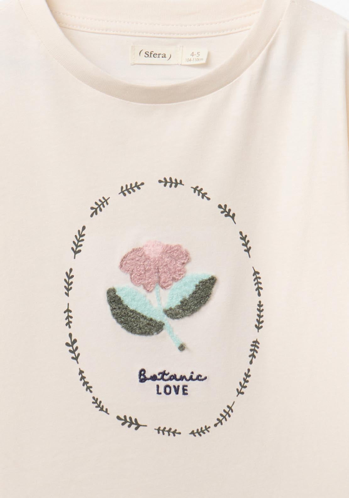 Sfera Flower T-shirt - Cream 3 Shaws Department Stores