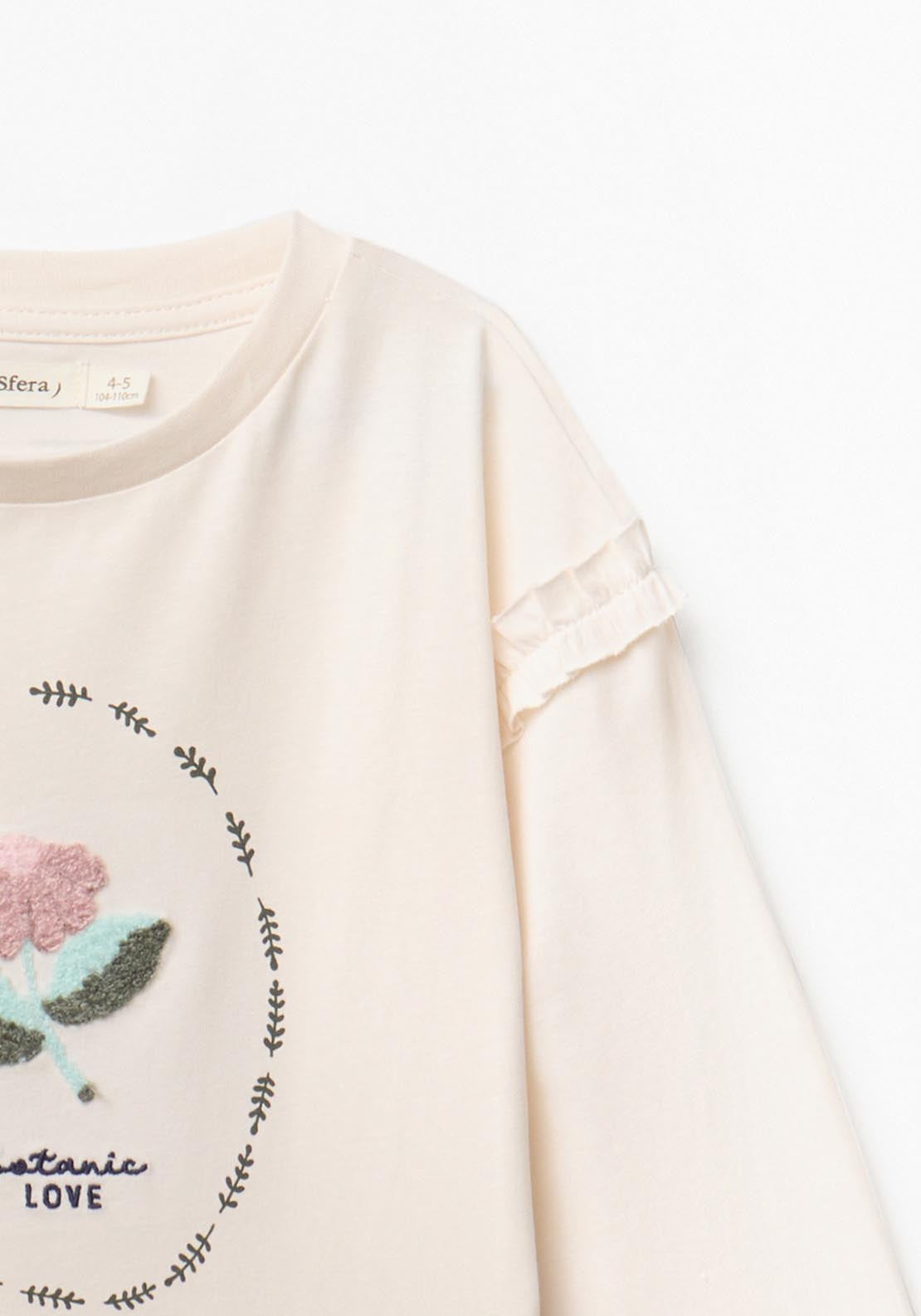 Sfera Flower T-shirt - Cream 2 Shaws Department Stores