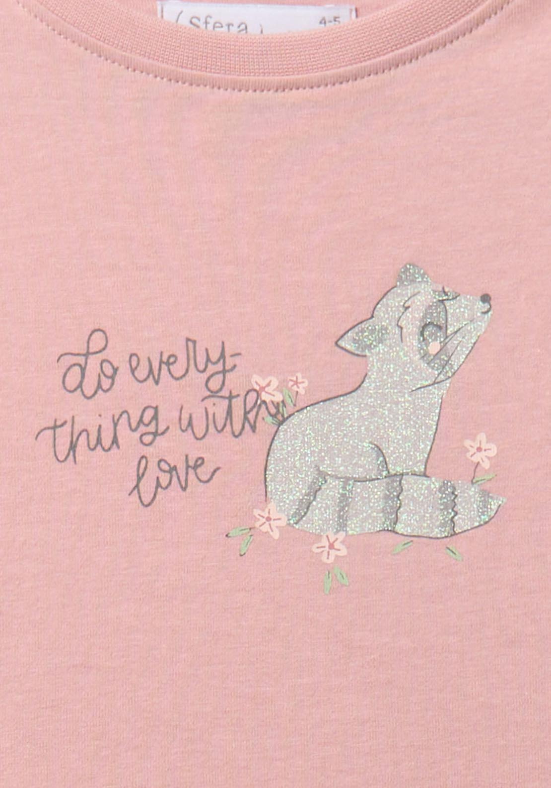 Raccoon Long Sleeve T-shirt - Pink