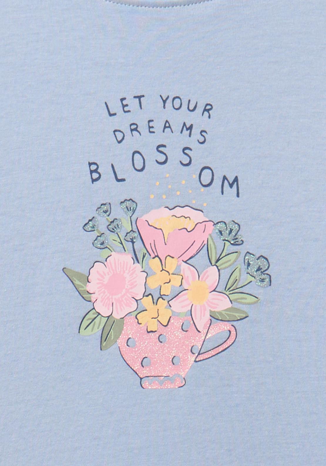 Floral Bouquet Long-sleeve T-shirt - Blue