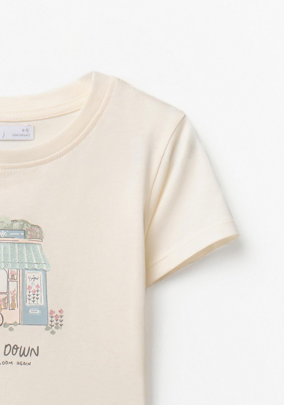 Café T-shirt - Cream