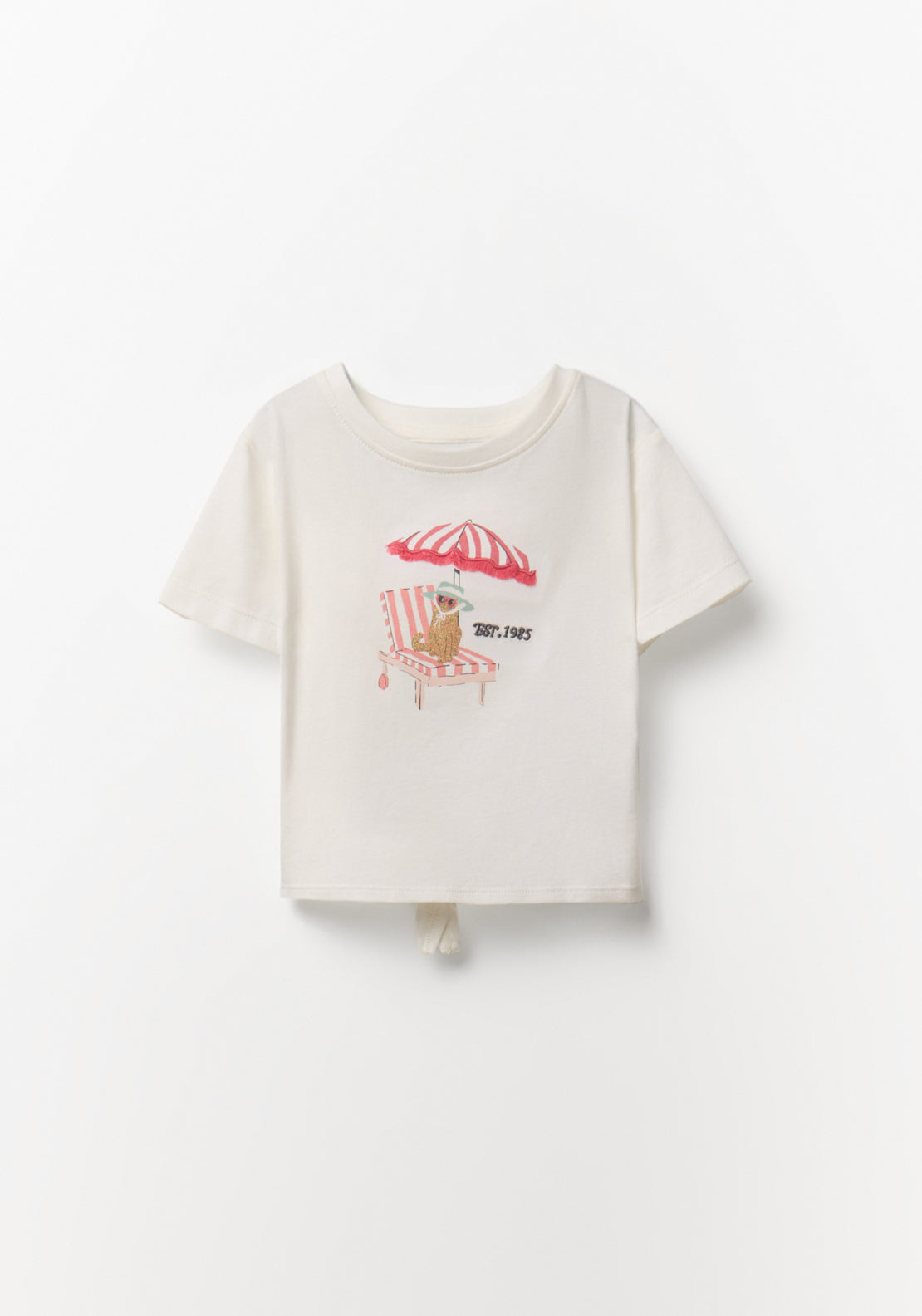 Little Cat Knot T-Shirt - Cream