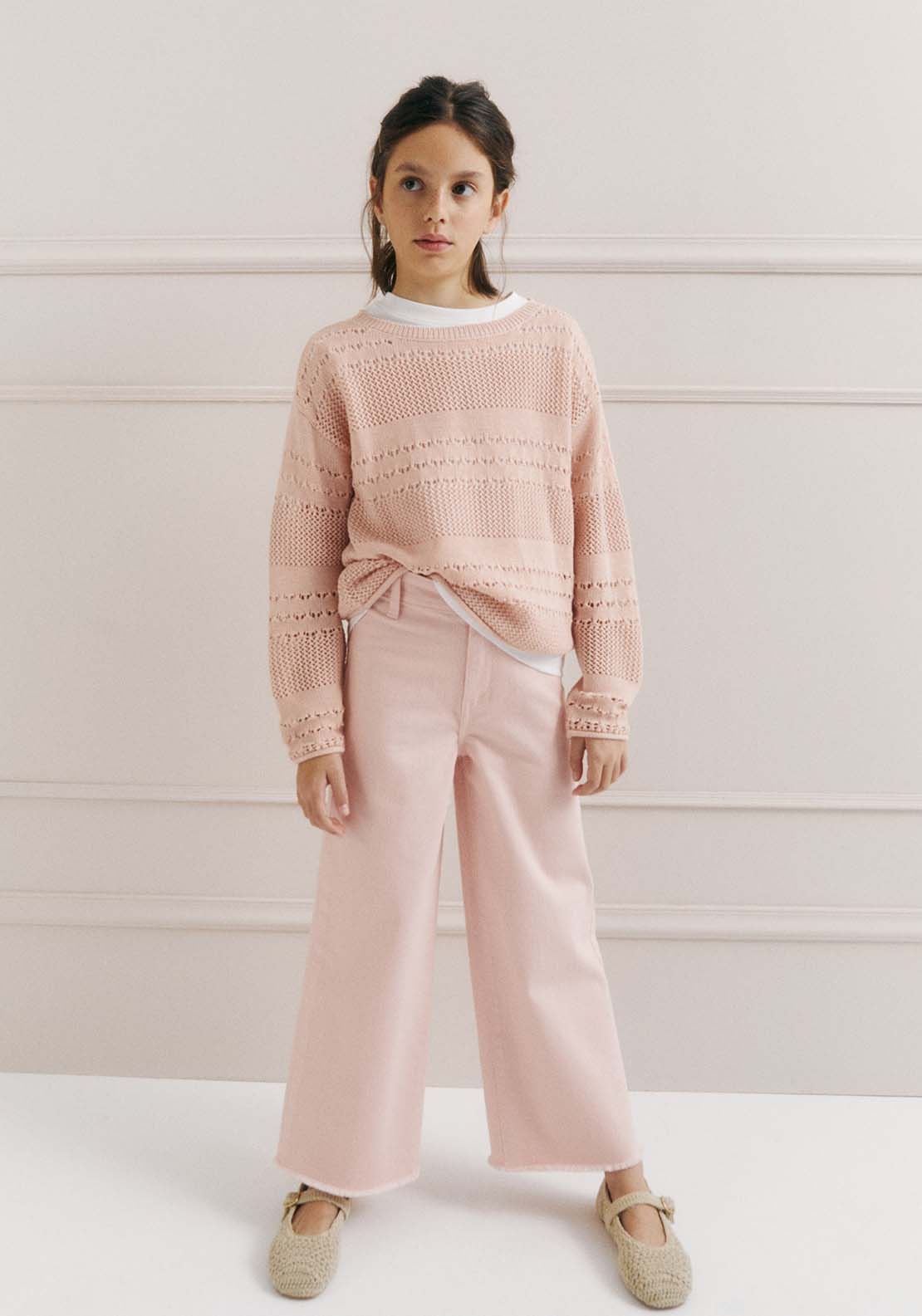 Sfera Baby girl openwork sweater - Pink Light 2 Shaws Department Stores