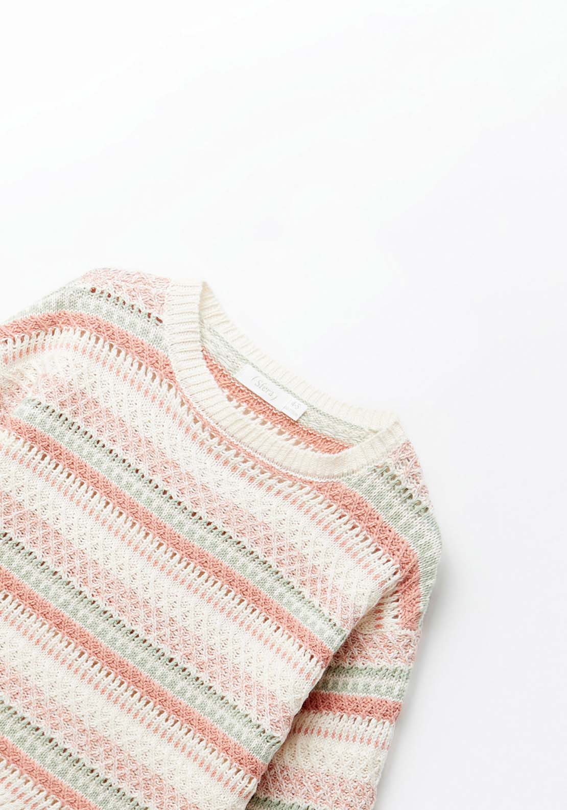 Sfera Stripes fancy sweater - Salmon 6 Shaws Department Stores