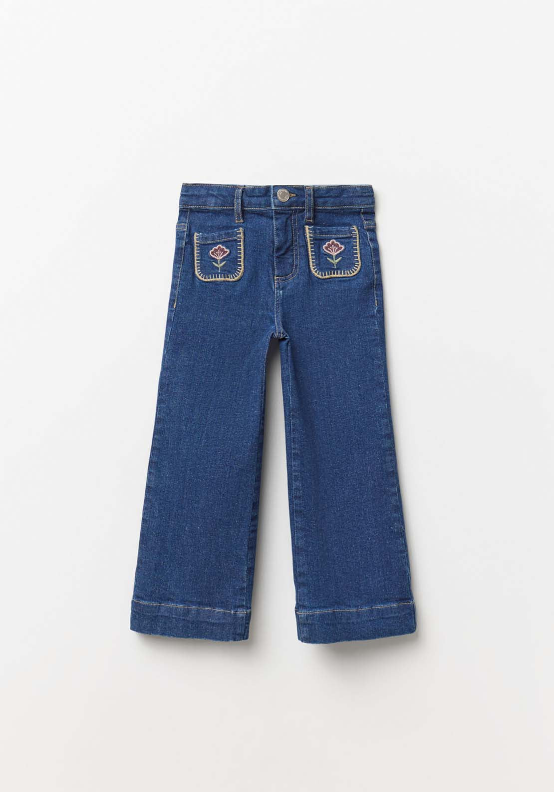 Embroidered Marine Jeans - Blue