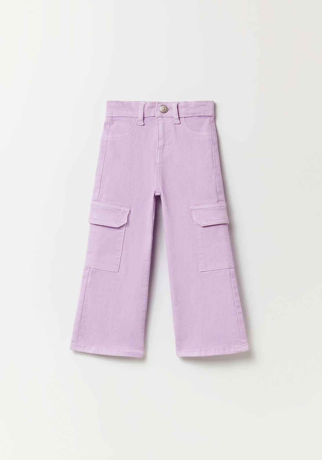 Sfera Wide Leg Cargo Trousers - Purple 2 Shaws Department Stores