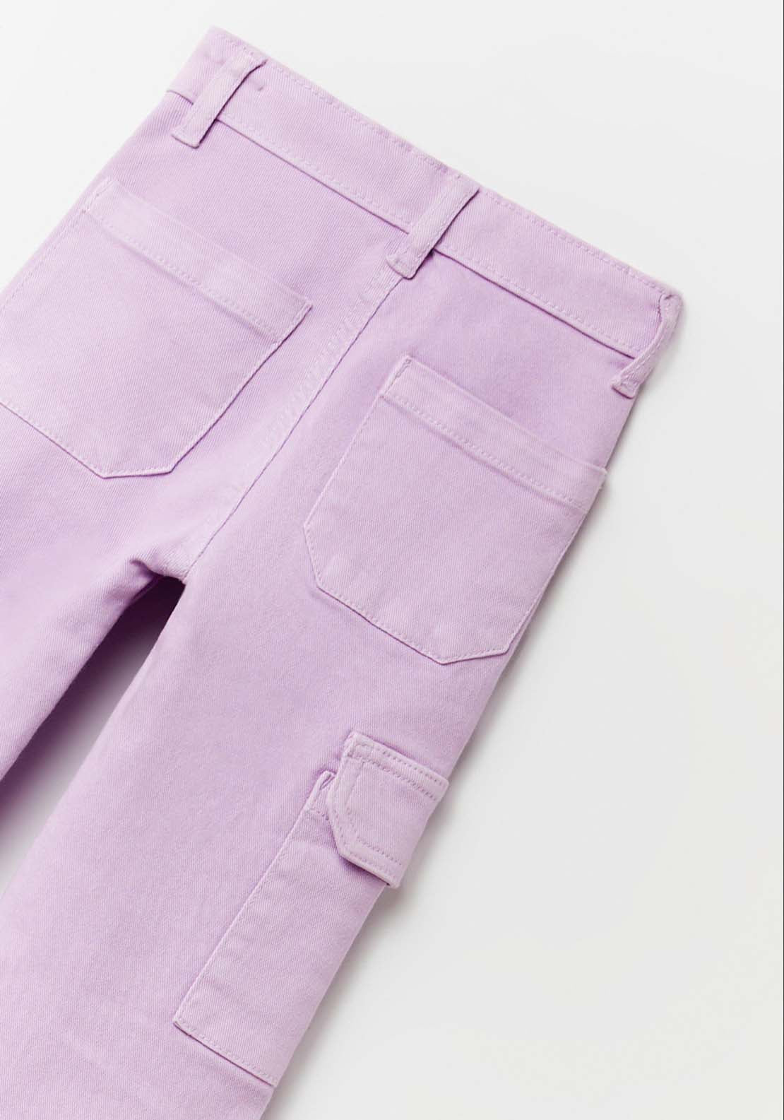 Sfera Wide Leg Cargo Trousers - Purple 5 Shaws Department Stores