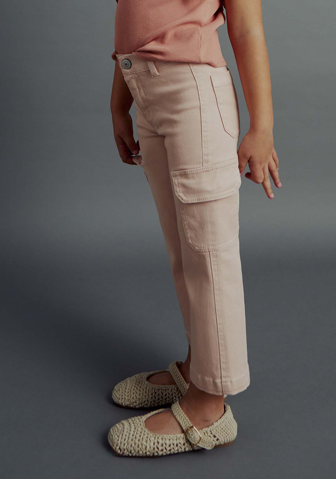 Sfera Denim cargo trousers - Pink Light 1 Shaws Department Stores