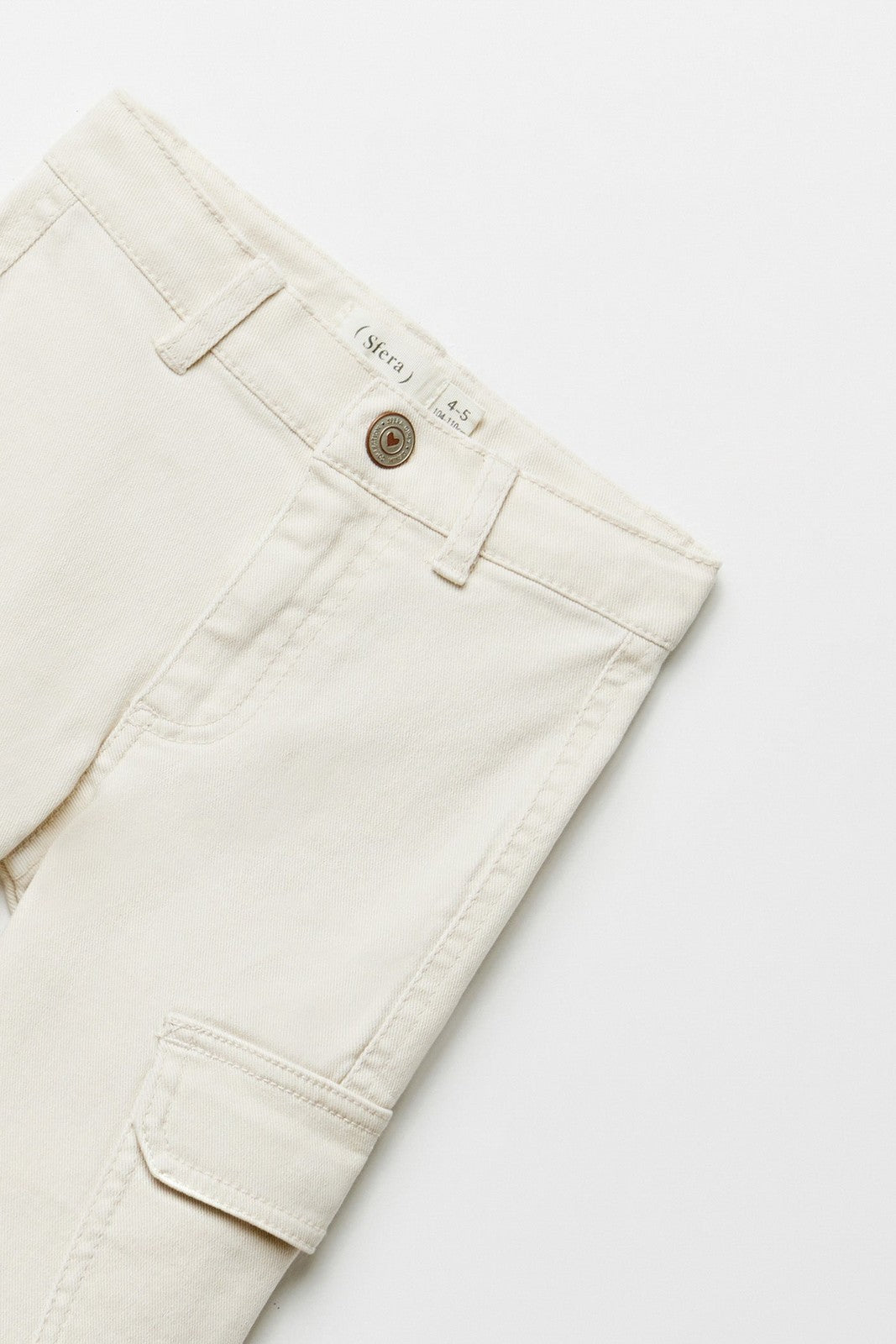 Sfera Denim cargo trousers - Cream 3 Shaws Department Stores