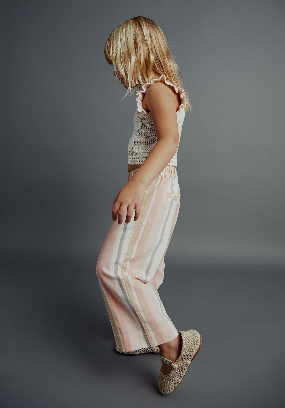 Sfera Stripes rustic trousers - Salmon 3 Shaws Department Stores