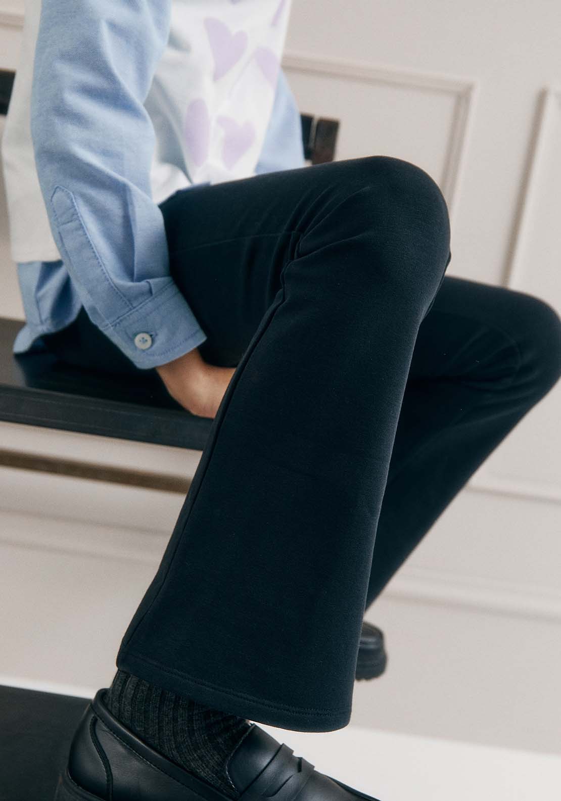 Sfera Girls Plush flared trousers - Navy 5 Shaws Department Stores