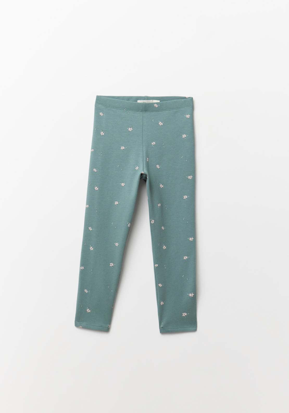 Multicolour Plush Leggings - Green