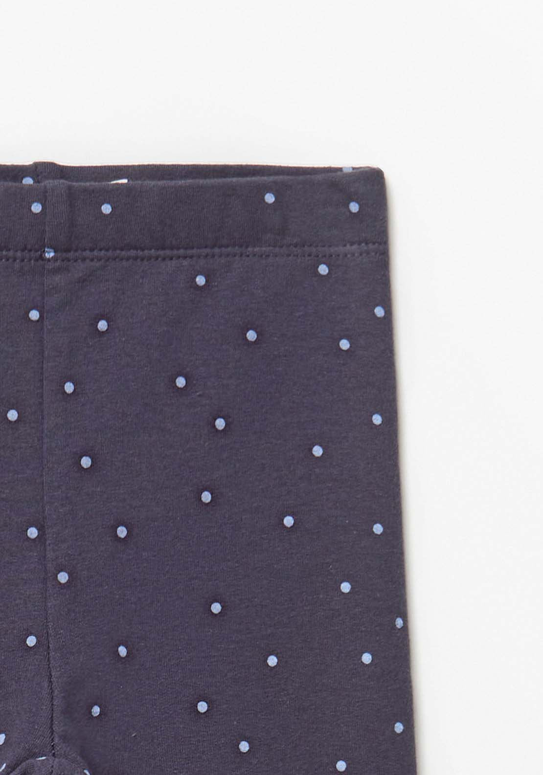 Navy Fleece Leggings - Blue