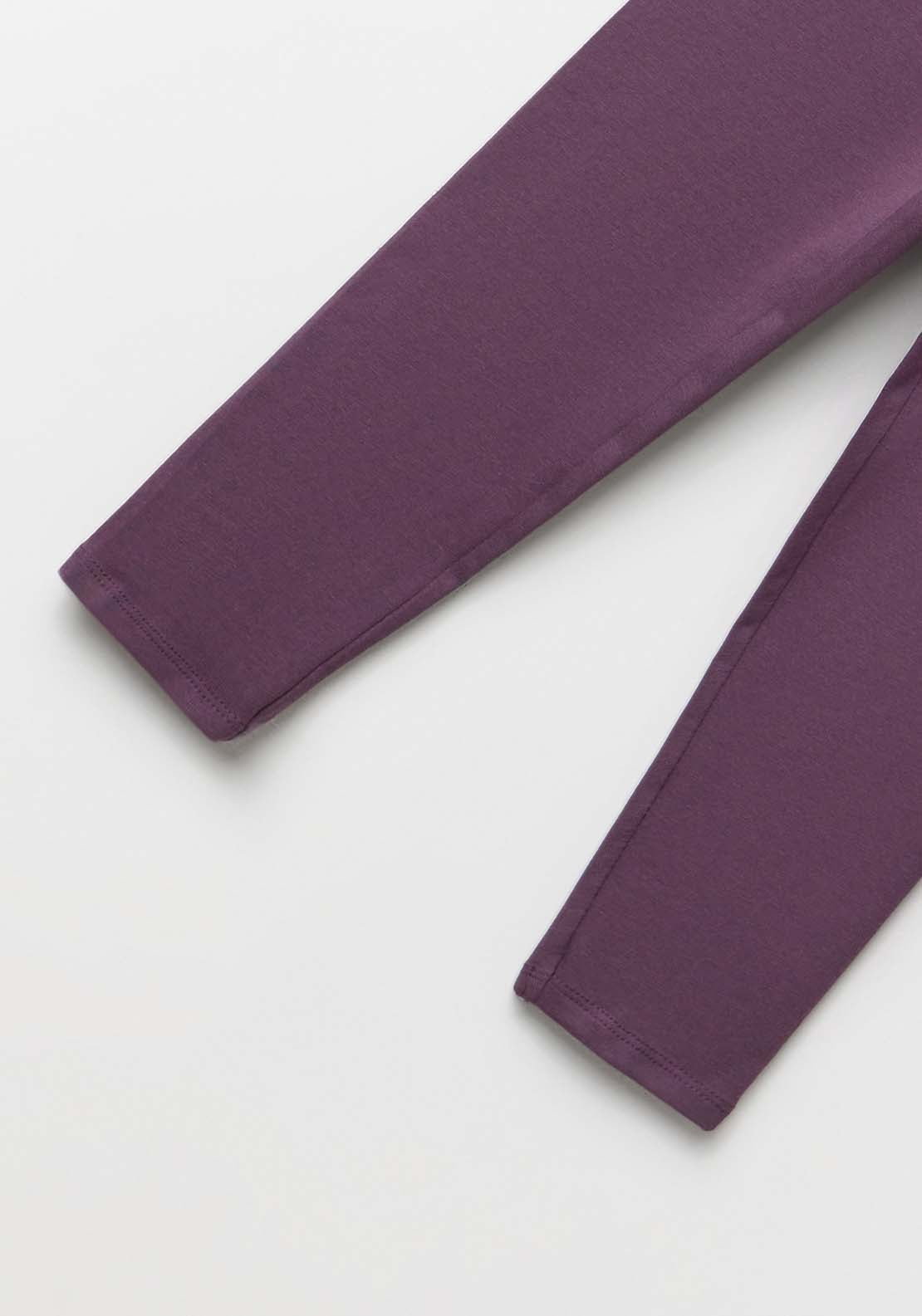 Plain Basic Leggings - Dark Purple
