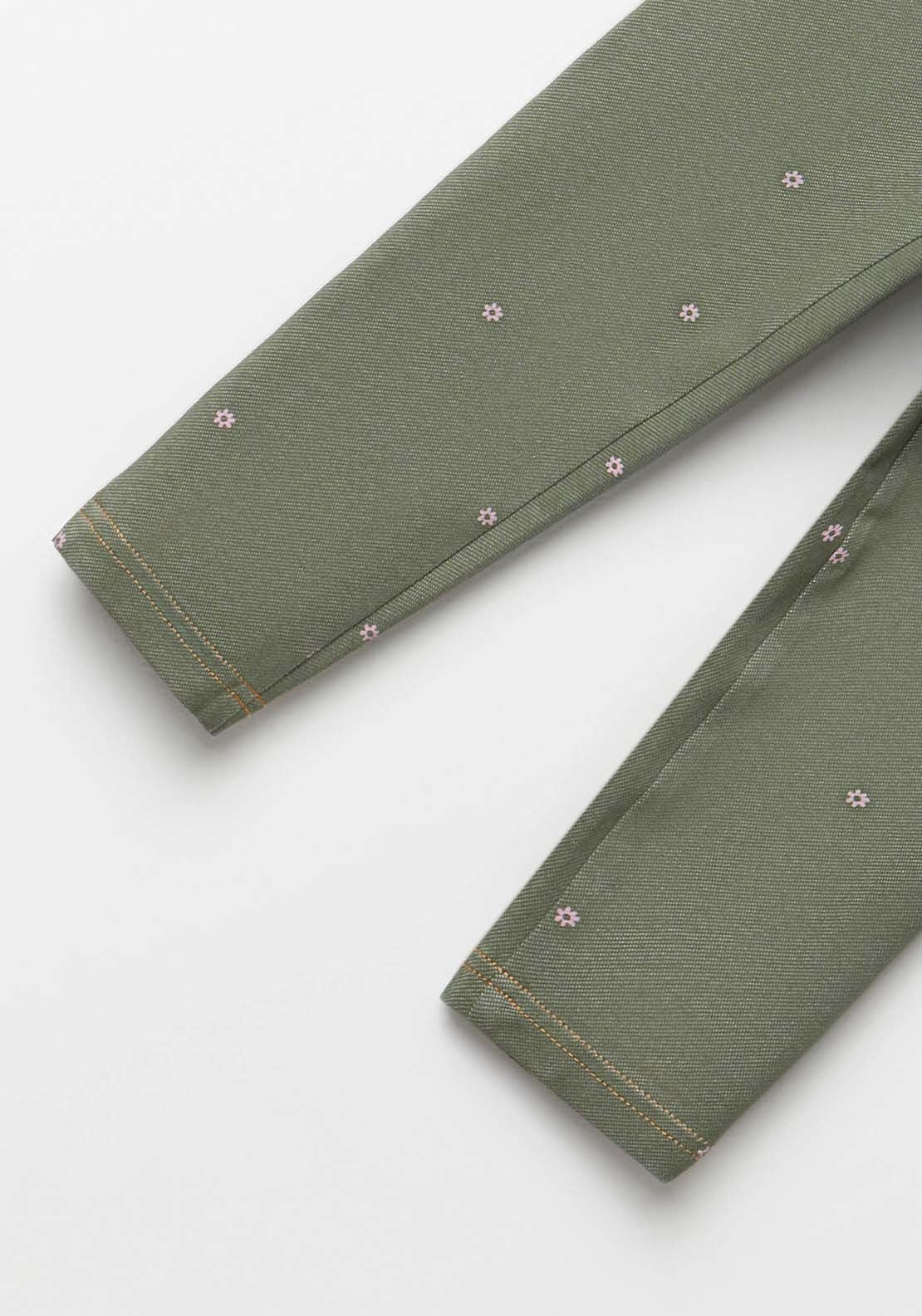 Denim Knit Leggings - Green