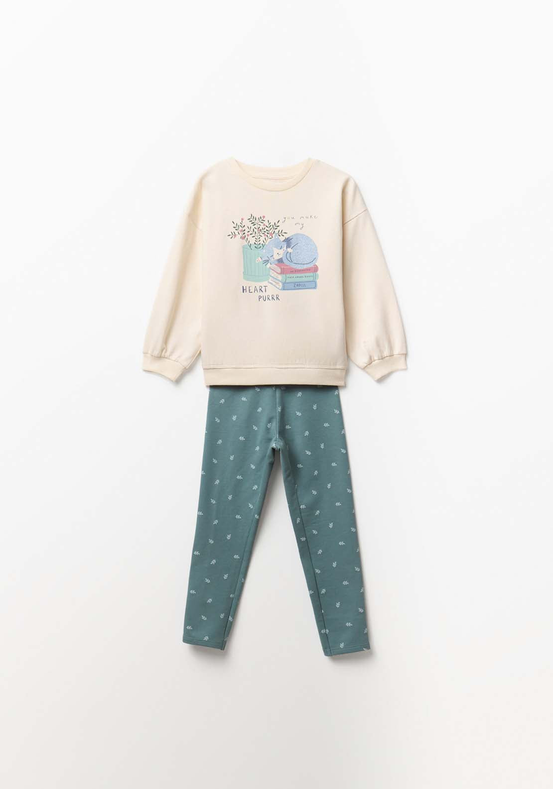 Printed Fleece Set - Green