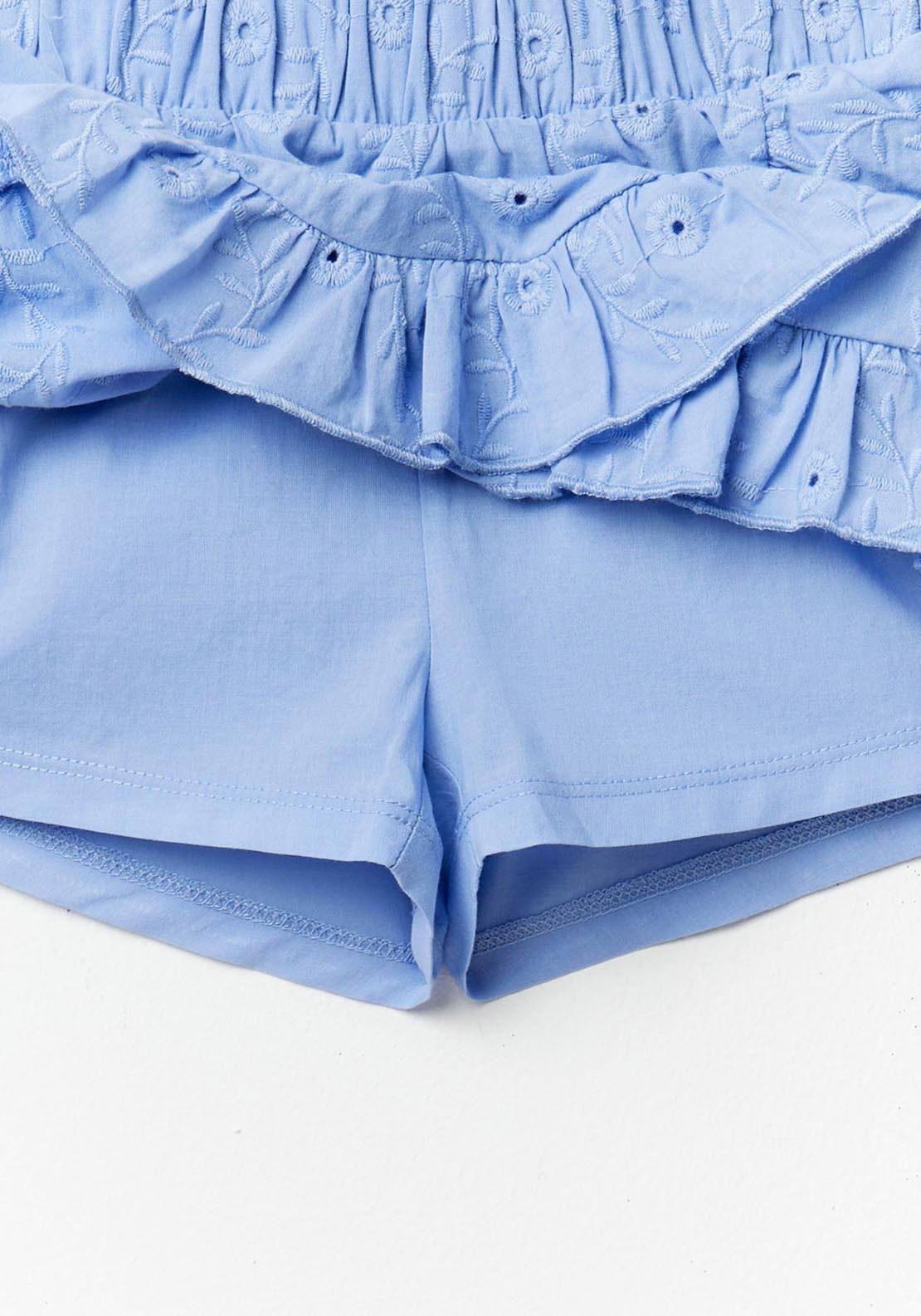 Sfera Embroidered Skort - Blue 3 Shaws Department Stores
