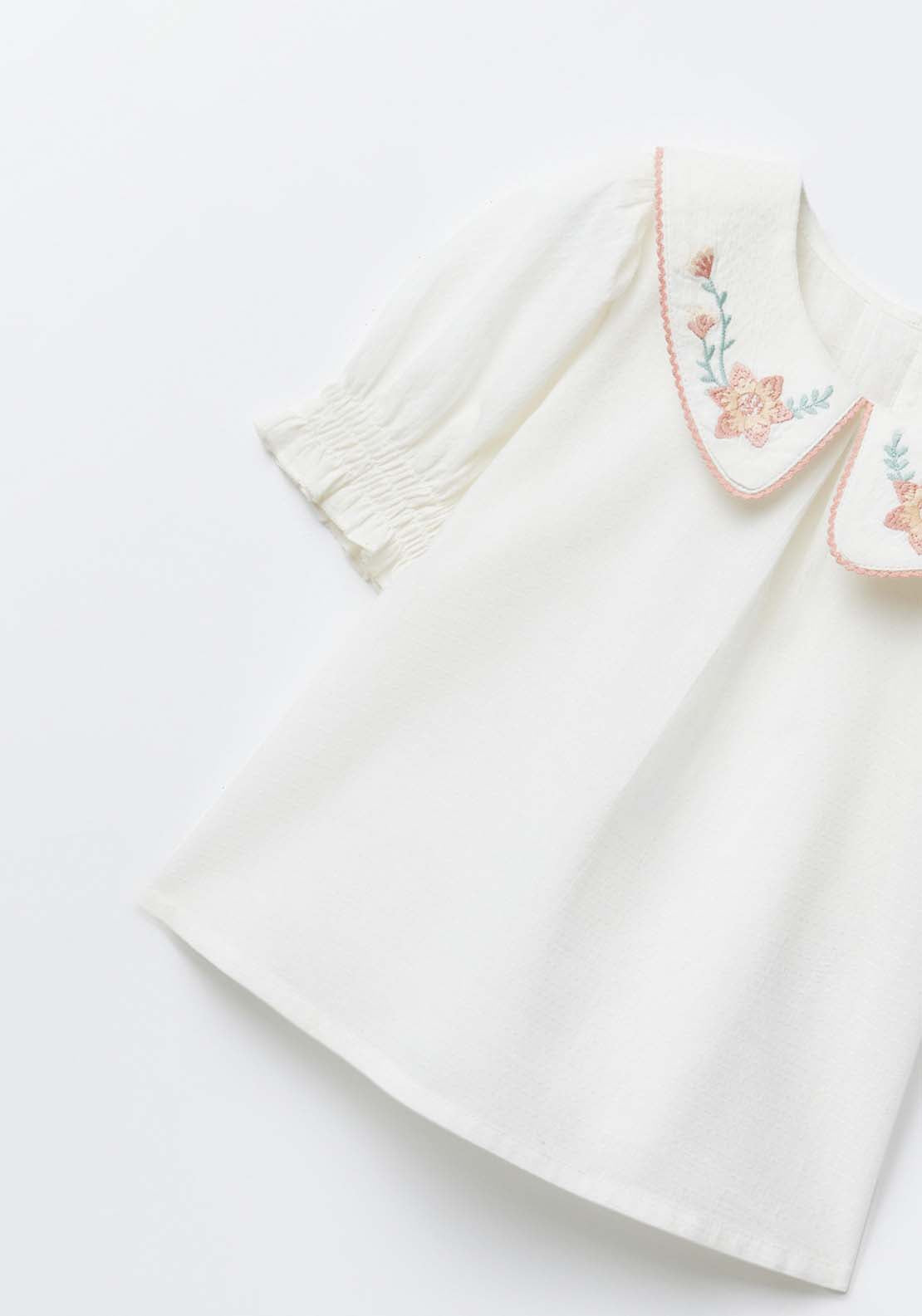 Sfera Puritan collar dobby blouse - Ecru 10 Shaws Department Stores