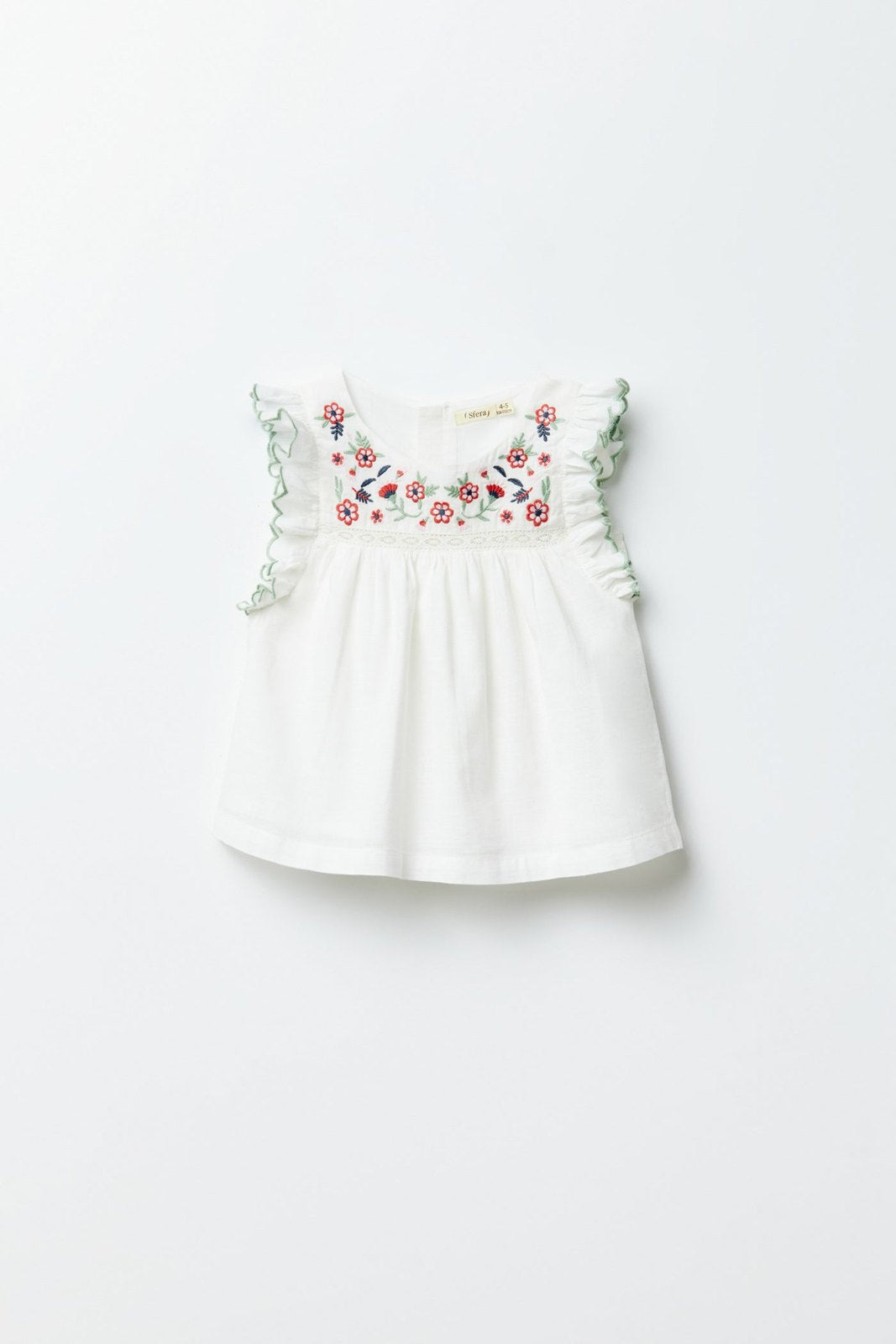 Sfera Embroidered yoke blouse - Cream 1 Shaws Department Stores