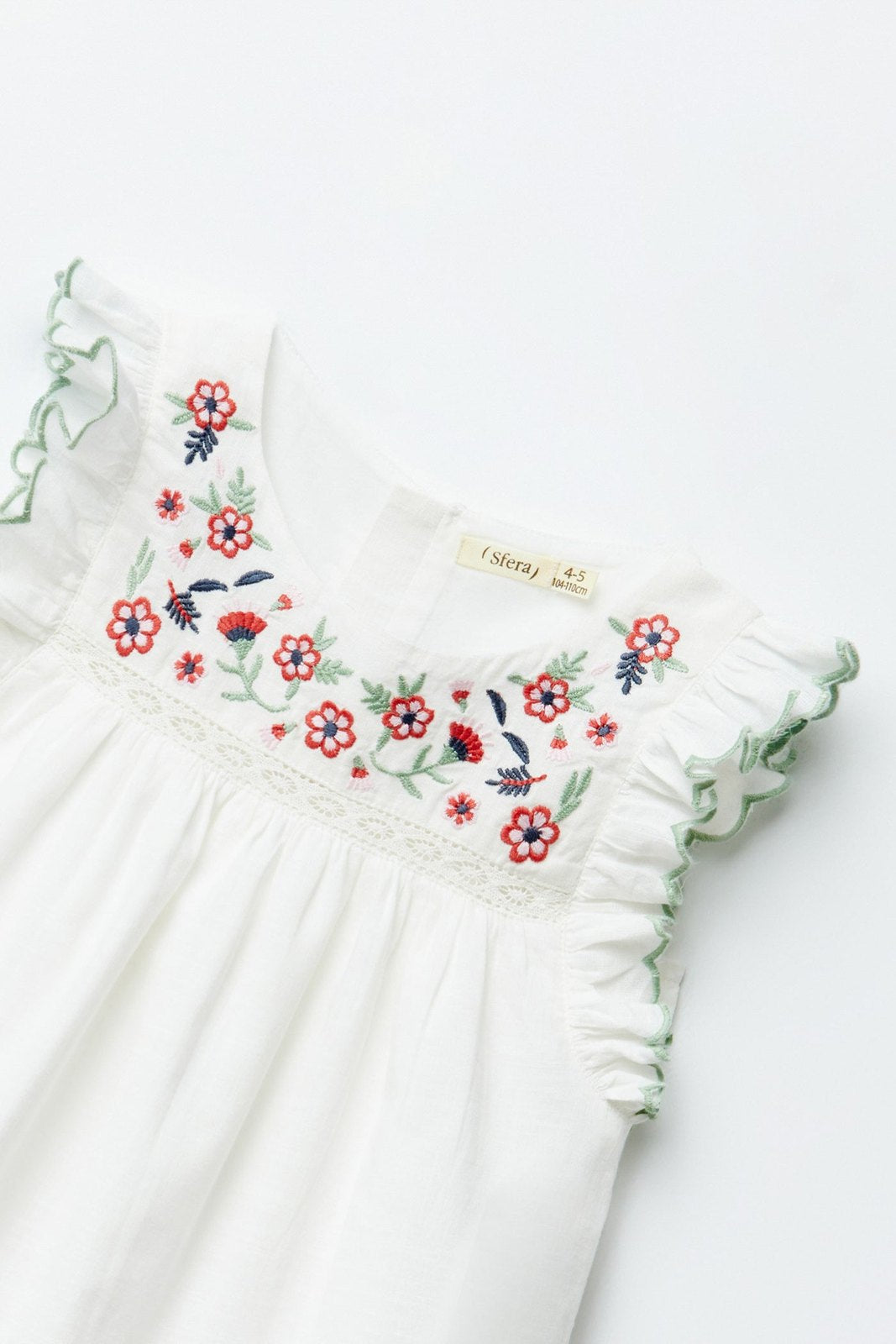 Sfera Embroidered yoke blouse - Cream 2 Shaws Department Stores