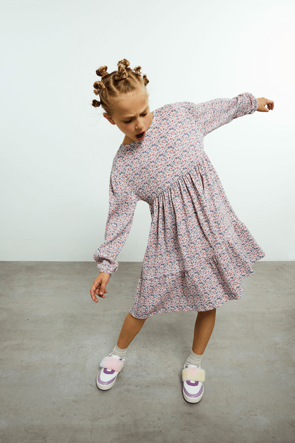 Sfera Floral Tiered Dress - White 1 Shaws Department Stores