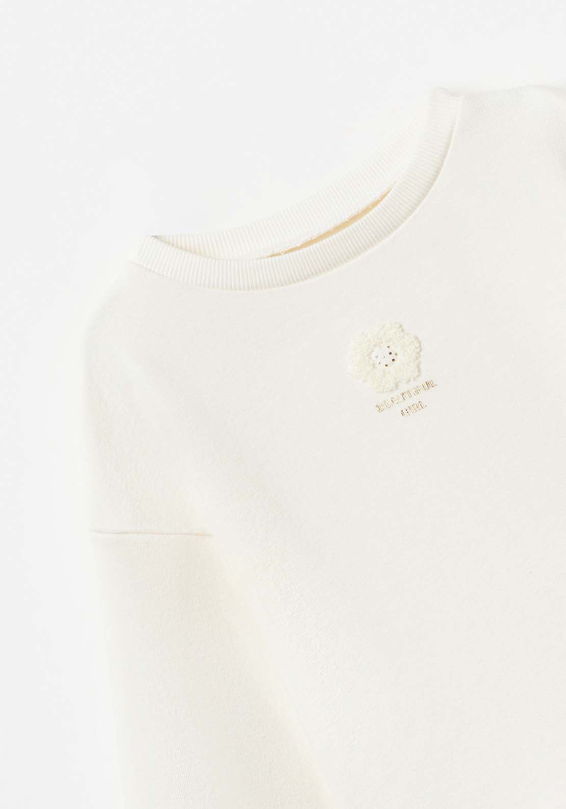 Sfera Long Sleeve Sweatshirt Dress - White 3 Shaws Department Stores