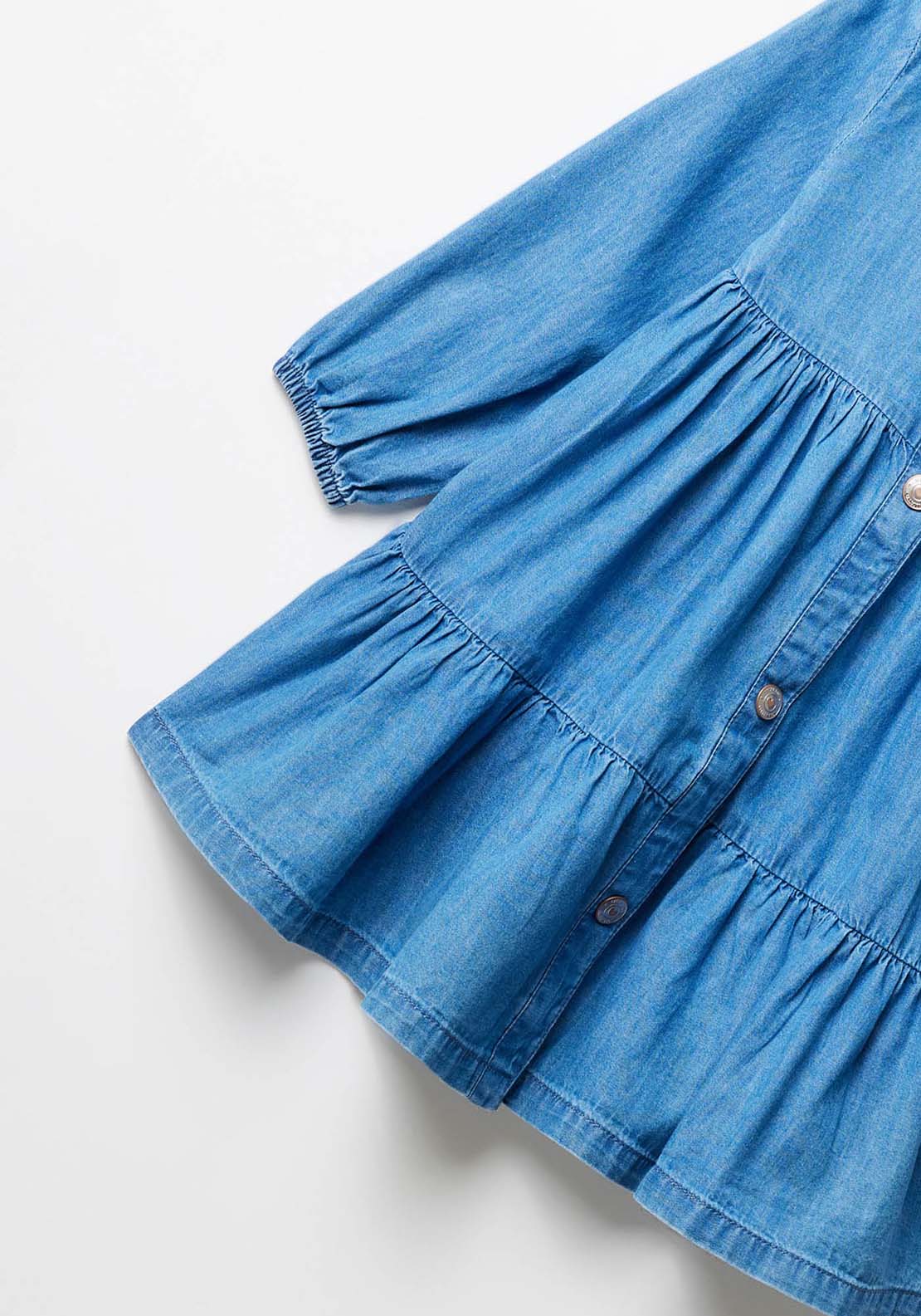Sfera Girl Denim Tired Dress With Collar - Blue 3 Shaws Department Stores