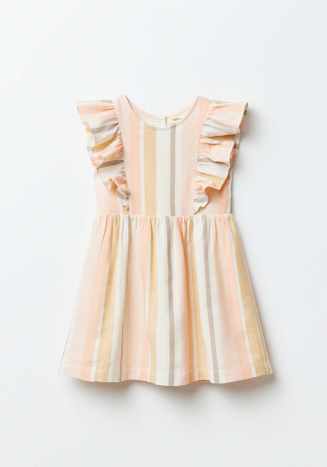 Sfera Stripes rustic dress - Salmon 5 Shaws Department Stores