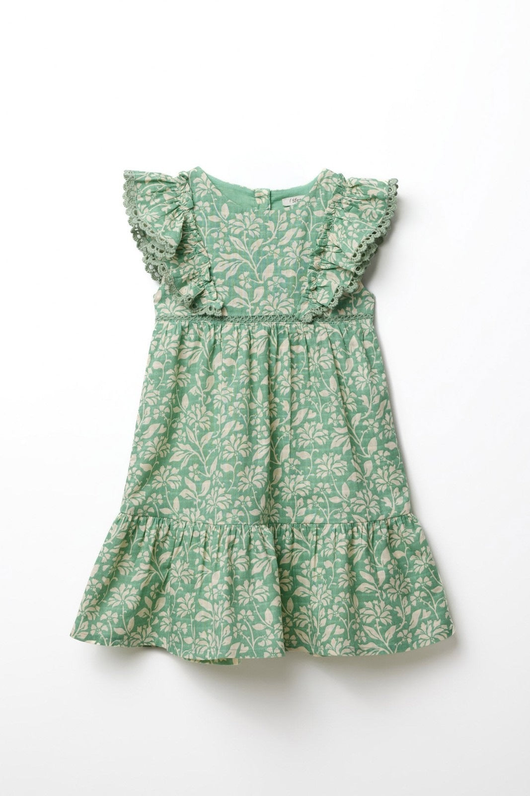 Sfera Printed two-tone dress - Green 3 Shaws Department Stores