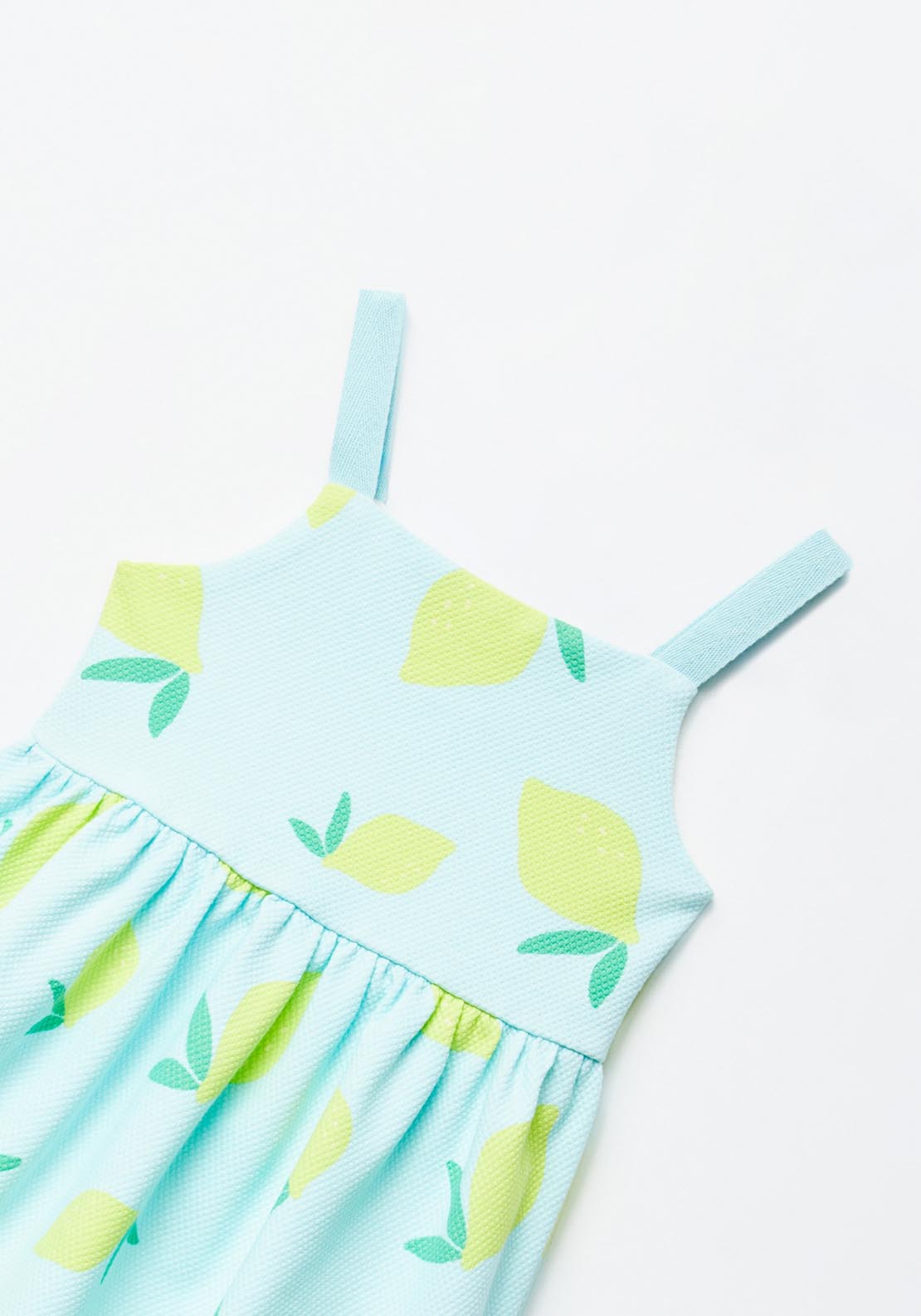 Sfera Structured Lemon Print dress - Blue 1 Shaws Department Stores