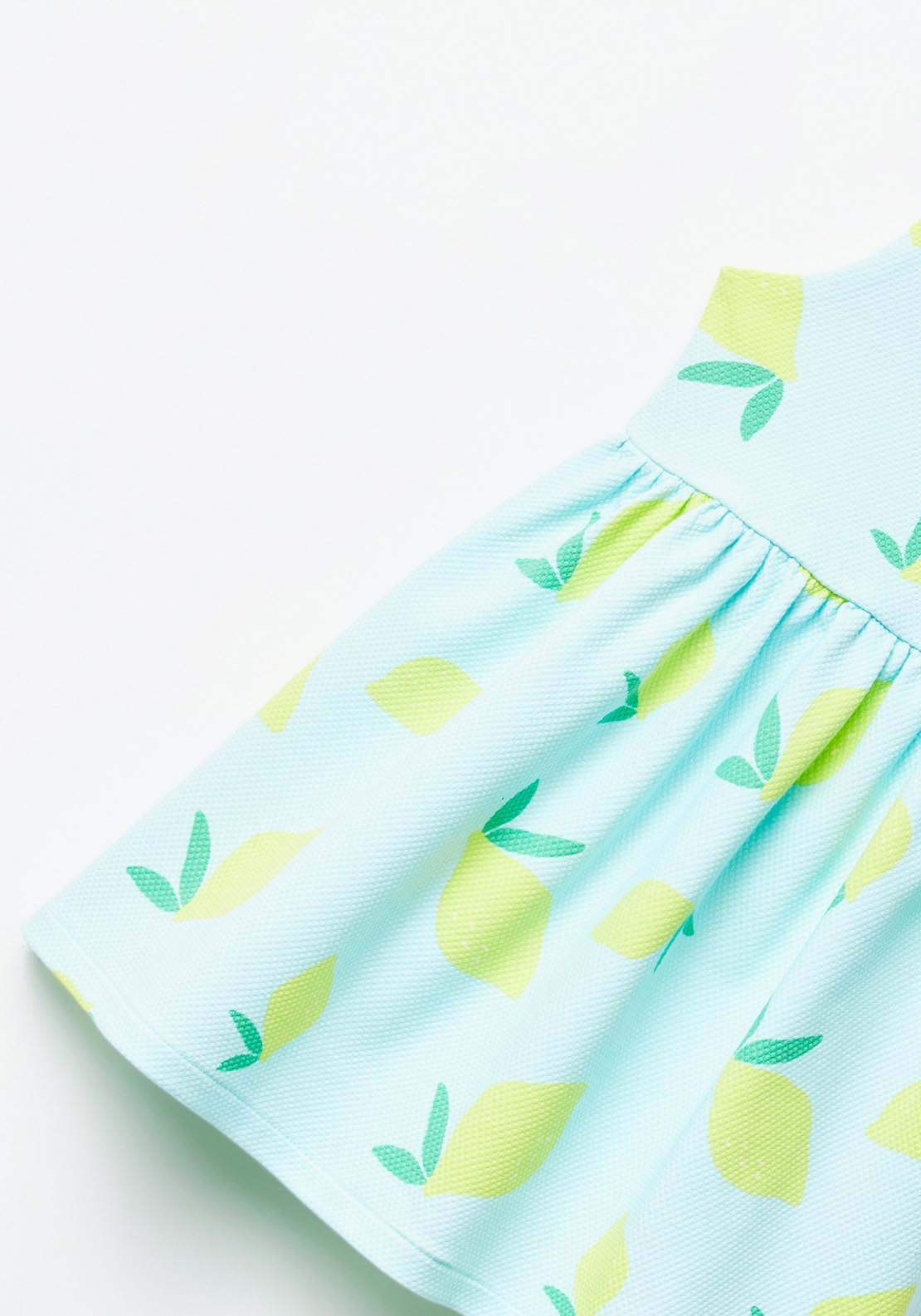 Sfera Structured Lemon Print dress - Blue 2 Shaws Department Stores