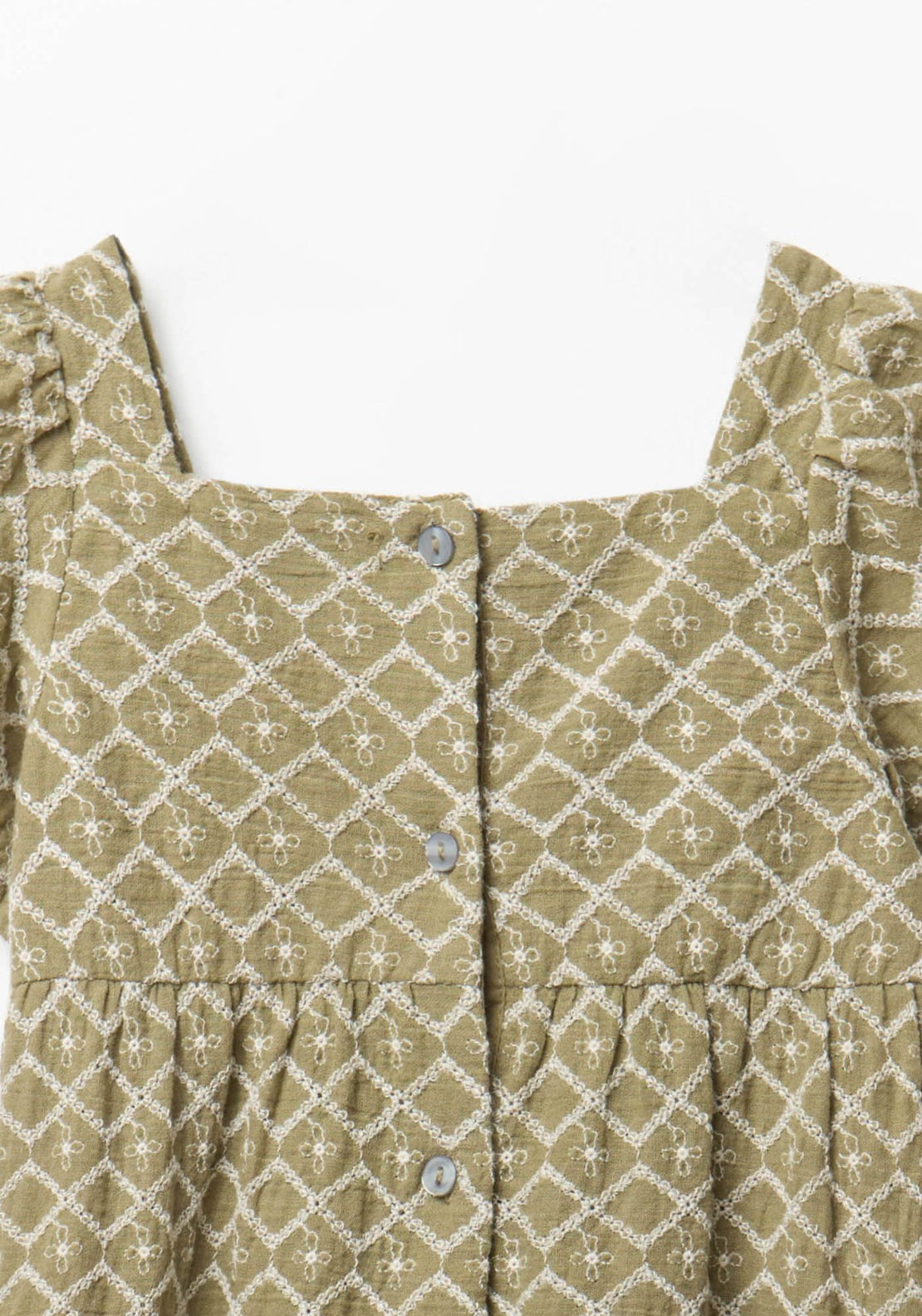 Diamond Embroidered Dress - Green