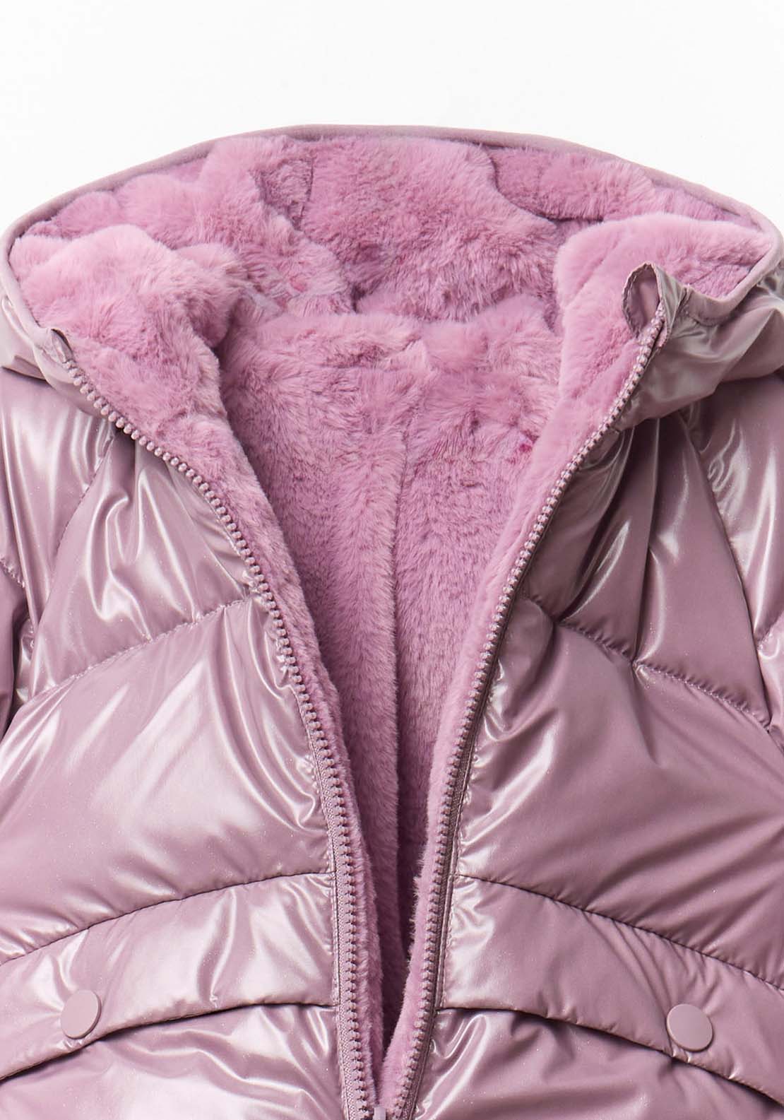 Reversible Glitter Coat - Dark Purple