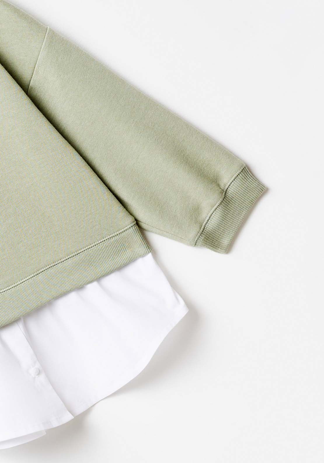 Sfera Long Sleeve Sweatshirt With Shirt - Khaki Light 2 Shaws Department Stores