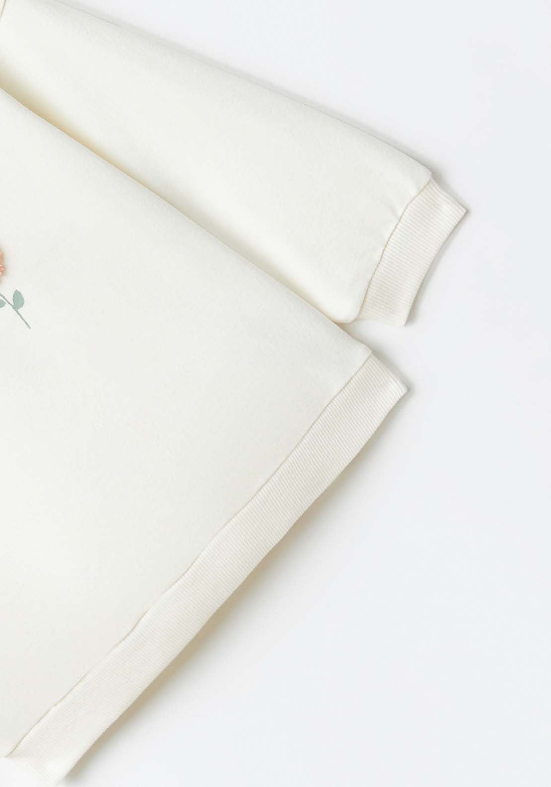 Sfera Flowers and pompoms sweatshirt - Cream 5 Shaws Department Stores