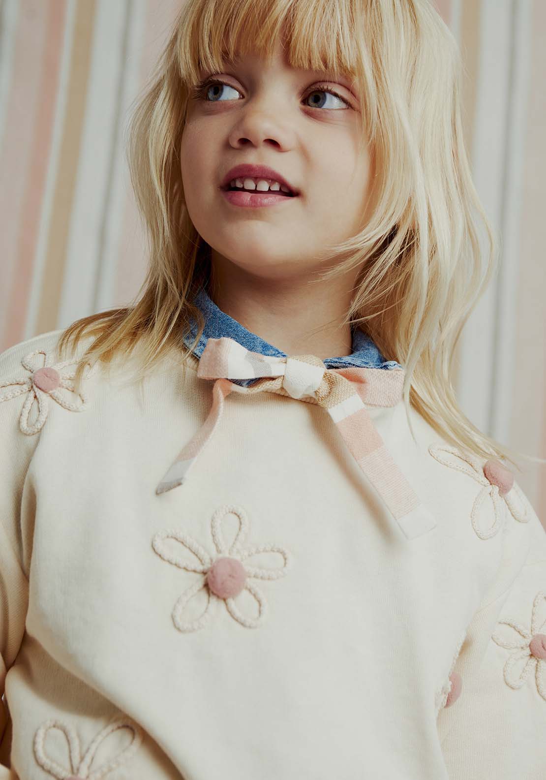 Sfera Flowers sweatshirt - Ivory 3 Shaws Department Stores