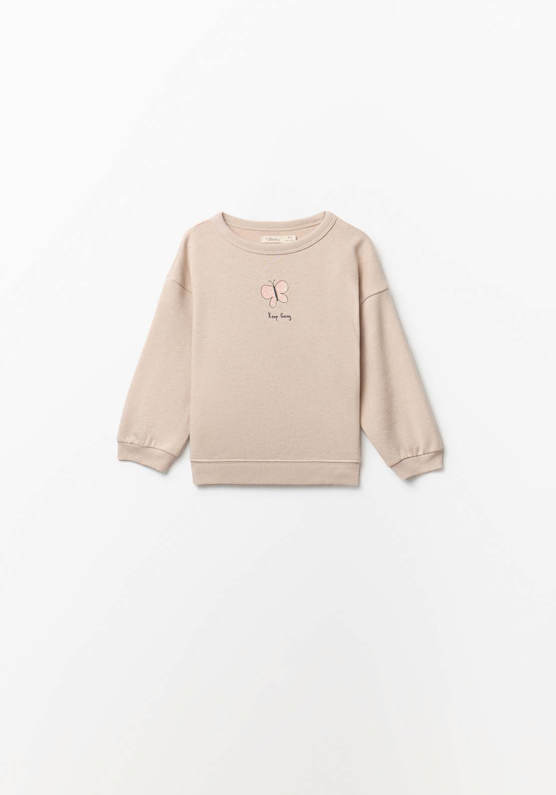 Butterfly Sweatshirt - Beige