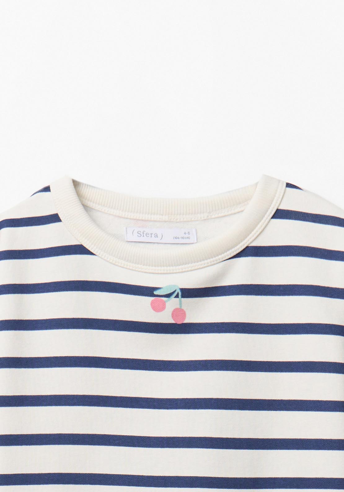 Striped Cherry Sweatshirt - Cream