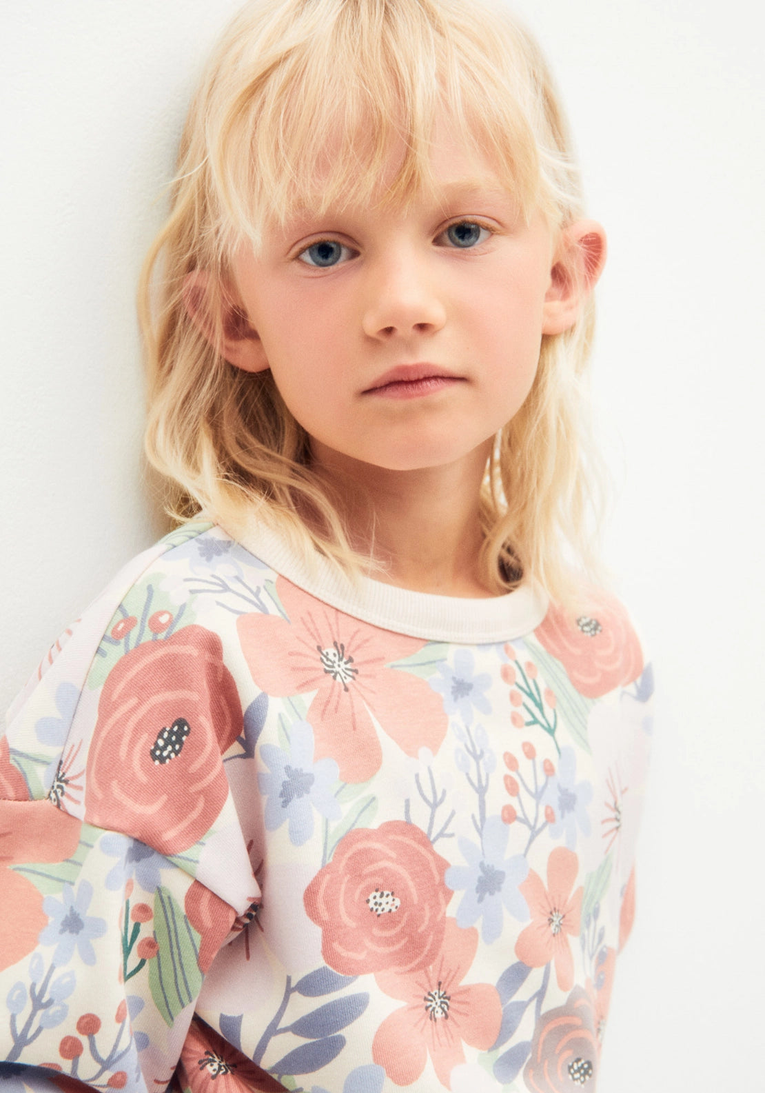 Floral Print Sweatshirt - Cream