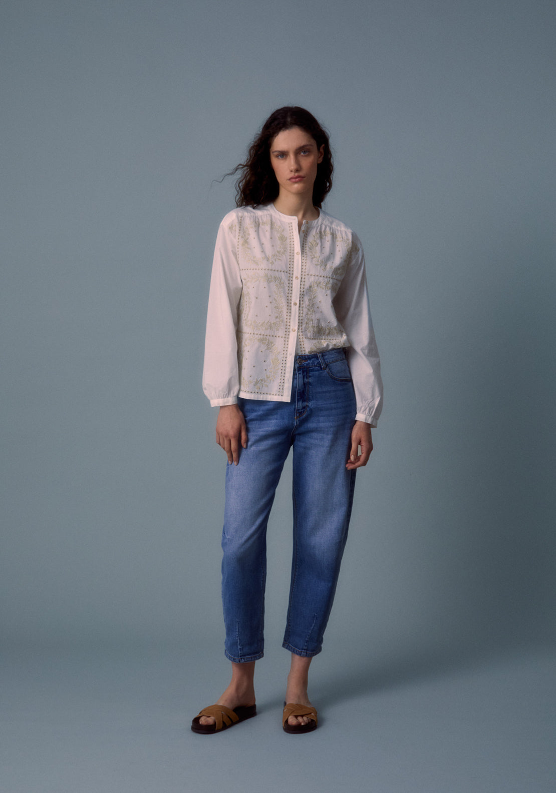 High Waisted Barrel Jeans - Medium Wash
