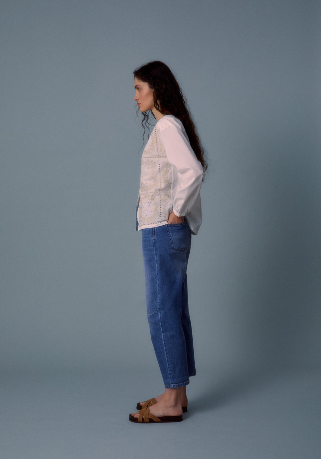 High Waisted Barrel Jeans - Medium Wash